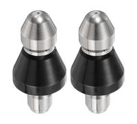 QUARKZMAN 2pcs Buse D'Égout Pour Nettoyeur Haute Pression 3/8" Raccord Rapide 5000 PSI Acier Inoxydable Drain Blaster Rotating Button Nose Fixed Nettoyage Jet D'Eau Pour Tuyau De Nettoyage D'Égout