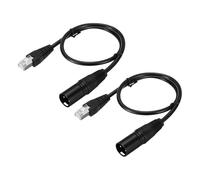 QUARKZMAN 2pcs Câble Adaptateur DMX512 XLR Mâle 3 Broches 1.6ft | Vers RJ45 Mâle, Câble De Microphone Pour Console D'Éclairage De Studio De Scène
