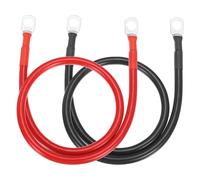 QUARKZMAN 2PCS Câble De Batterie 6 AWG, 2ft Câbles Naturel Cuivre pour Onduleur avec Terminaux À Oeillet 3/8" pour Marine Bateau Voiture Camping-Car, Rouge Noir