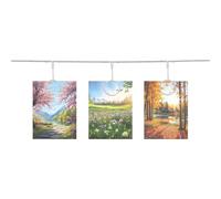 QUARKZMAN 2Pcs Câble Fil Métallique pour Accrocher des Photos avec 20 Pinces Rondes, 5Ft Cadres Photos Collage ornementation Murale pour Accrocher Photos Notes Cartes Postales Art Argenté