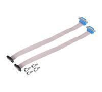 QUARKZMAN 2Pcs Câble Ruban Plat Gris Db15 Femelle Vers Fc-16P 2.54mm Pas 30cm de Longueur Câble de Port Série Db pour Ordinateur, Affichage Led, Dvd avec 4 Vis
