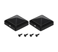 QUARKZMAN 2Pcs Capuchons De Poteau De Clôture, Capuchon Carré De 50mm/1.97-Pouce, Couverture De Poteau Pyramidale En Fer Étanche Avec Vis Pour Clôture Métallique En Bois Terrasse.