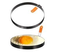 QUARKZMAN 2Pcs Cercles À Oeufs 7.8" En Acier Inoxydable Antiadhésif Pour Poêle À Oeufs Sandwich Omelettes Petit-Déjeuner