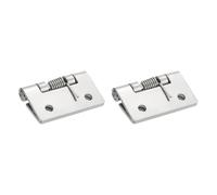 QUARKZMAN 2Pcs Charnière À Ressort, Longueur De 2" Charnières À Ressort En Acier Inoxydable 304, Charnière Auto-Fermante Pour Portes De Gauche Et De Droite Armoire Placard, Argent(Extérieur)
