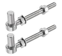 QUARKZMAN 2Pcs Charnière De Porte En Forme De J, M12 x 6" Charnières De Porte En Acier Inoxydable 304, Charnière De Poteau En Forme De J Avec Rondelles Et Écrous Pour Clôture À Maillons,