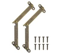 QUARKZMAN 2Pcs Charnières De Support De Couvercle Pliant 3.2", Charnière De Levage, Charnière En Fer Rotative À 180 Degrés Avec Vis Pour Boîtes En Bois Coffret À Bijoux Vitrine, Bronze