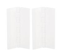 QUARKZMAN 2Pcs Charnières en Acrylique, 3 x 1,77 Pouces les Charnières Pliantes de Matériel Épaississent les Charnières de Piano pour l'Artisanat de Boîte de Caisse, Blanc