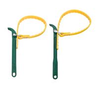 QUARKZMAN 2Pcs Clé À Sangle Réglable 9 Pouces Et 12 Pouces Poignée Clé À Sangle Pour Filtre Huile Pour Remplacer Les Joints De Tuyau PVC Filtre Eau, Vert Jaune