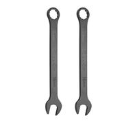 QUARKZMAN 2Pcs Clé Combinée 16mm Métrique 12-Points Et Extrémité Ouverte Acier Chrome Vanadium CR-V Double Extrémité Outil Pour Automotive Pipe Furniture Machinery DIY Réparation, Noir