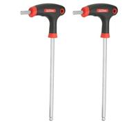 QUARKZMAN 2Pcs Clé Hexagonale À Double Embout À Boule En T 8mm Métrique 281mm Longueur Bras Extra Long Cr-V Clé En T Clés hexagonale Outils De Pour Entretien, Rouge Noir