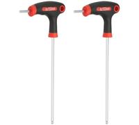 QUARKZMAN 2Pcs Clé Hexagonale À Embout Sphérique À Poignée En T 4mm Métrique 212mm Longueur Bras Extra Long Cr-V Clé En T Clés hexagonale Outils De Pour Entretien, Rouge Noir