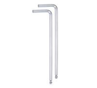 QUARKZMAN 2Pcs Clé Hexagonale à Extrémité Sphérique de 4 mm, en Forme de L, à Bras Long, Clés Métriques, Outil de Réparation en Acier au Chrome Vanadium pour Réparations, Ton Argent