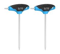 QUARKZMAN 2Pcs Clé Torx À Double Embout T15 En Acier S2 Avec Poignée En T Pour Maintenance Et Domestique, Bleu Noir