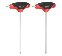 QUARKZMAN 2pcs Clé Torx À Poignée En T T27 Acier S2 Double Extrémité Clé Torx Tournevis Hexagonal Outil Pour Entretien Et Domestique, Rouge Noir