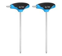 QUARKZMAN 2Pcs Clé Torx À Poignée En T T45 Acier S2 Double Extrémité Clé Torx Tournevis Hexagonal Outil Pour Entretien Et Domestique, Bleu Noir