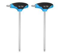 QUARKZMAN 2Pcs Clé Torx À Poignée En T T50 Acier S2 Double Extrémité Clé Torx Tournevis Hexagonal Outil Pour Entretien Et Domestique, Bleu Noir
