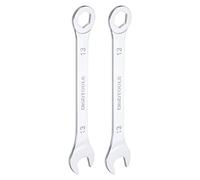 QUARKZMAN 2Pcs Clés à Combinaison Fines Métriques de 13 mm à Extrémité en Boîte à 6 Points, Ouverte à 15 Degrés CR-V en Acier Chromé