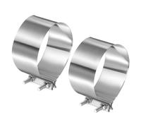 QUARKZMAN 2pcs Collier D'Échappement 5.91" Acier Inoxydable Joint À Recouvrement Collier De Bande Pour Connexion Des Tuyaux D'Échappement Avec Vis M10x55 Pour Car Muffler Elbow Pipes