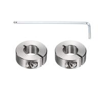 QUARKZMAN 2Pcs Colliers De Serrage Fendus Simples, Alésage 14mm Acier Inoxydable 304 Collier De Serrage Monobloc 30mm OD 11mm Epais Avec Vis De Fixation Pour Machines-Outils Industrielles,