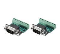 QUARKZMAN 2Pcs Connecteur D-Sub DB9 Breakout Board 9 Broches 2 Rangées Mâle Port Série Rs232 Adaptateur de Bloc Terminal avec Écrous de Positionnement