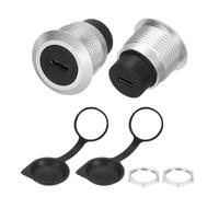 QUARKZMAN 2Pcs Connecteur Panneau Type C, USB C Pass Through Coupleur, Extension Bulkhead 10Gbps Argent pour Maison/Bureau/Industriel