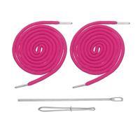 QUARKZMAN 2Pcs Cordon À Lacets, 130cm Cordon Élastique en Coton De Remplacement avec 2 Outils De Filetage Facile pour Hoodie Sweatpants Jackets Pants Coats Bags(5mm D, Rose Red)