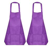 QUARKZMAN 2pcs Cuisine Cuisiner Tabliers Polyestre Art Tabliers Céramique Tablier Imperméable artistes Peinture Tablier avec 2 Poches pour Accueil Restaurant Artisanat Jardin BBQ, Violet