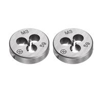 QUARKZMAN 2Pcs de Filières Rondes, Filetage Métrique M3 x 0.5 (Droite), Outil de Réparation en Acier Allié pour Découpe de Vis