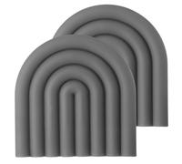 QUARKZMAN 2Pcs Dessous De Plat en Silicone pour Pots Et Casseroles, 6" Porte-Pots en Forme De U Multi-Fonctions pour Pots & Plats Chauds, Plans De Travail, Dessous De Verre (Gris Foncé)