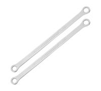 QUARKZMAN 2pcs Double Head Box End Wrench 17 x 19mm Acier 45# Plaqué Nickel 0 Degré Déport Extra Long Box End Spanner Manuel Avec 12 Dents Pour Automotive Repair Maintenance Mechanical