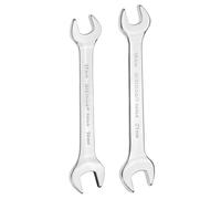 QUARKZMAN 2pcs Double Open End Wrench 17mm x 19mm/18mm x 21mm Métrique 15 Degré Offset Angle Small Flat Head Wrench Mirror Polished Open Ended Spanner pour Automotive Repair