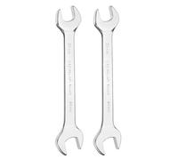 QUARKZMAN 2pcs Double Open End Wrench 22mm x 24mm Métrique Angle Offset 15 Degrés Petite Clé Plate Tête Plate Clé à Ouverture Polie Miroir pour Réparation Automobile Assemblage Meubles