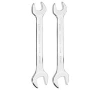 QUARKZMAN 2pcs Double Open End Wrench 24mm x 27mm Métrique Angle D'Offset De 15 Degrés Petite Clé À Tête Plate Clé À Ouverture Polie Miroir Pour Réparation Automobile Assemblage De Meubles