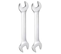 QUARKZMAN 2pcs Double Open End Wrench 27mm x 30mm Métrique 15 Degré Offset Angle Petite Clé À Tête Plate Nickelage Clé À Douille Ouverte Pour Réparation Automobile Assemblage, Argent