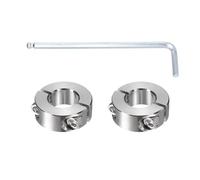 QUARKZMAN 2Pcs Doubles Colliers D'Arbre À Fente, Alésage De 20mm 304 Acier Inoxydable Collier De Serrage Monobloc 40mm OD 15mm Épais Collier De Verrouillage Avec Vis De Fixation Pour