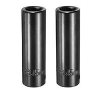 QUARKZMAN 2pcs Douille À Chocs 6 Points 15mm Métrique Peu Profonde Entraînement Carré 1/2" Revêtement Électrophorétique Acier CR-V pour Douille D'Écrou D'Axe De Broche Grade Industriel, Noir