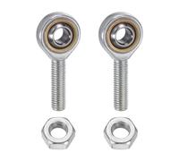 QUARKZMAN 2Pcs Douille À Rotule À Tête Sphérique M10, Filetage À Droite M10x1.5, Acier Chromé Auto-Lubrifiant Douille À Rotule Angulaire Pour Porte À Charnière, Automotive