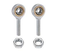 QUARKZMAN 2Pcs Douille À Rotule À Tige À Tête Sphérique M6, Filetage Gauche M6x1.0, Acier Chromé Auto-Lubrifiant Douille À Rotule Angulaire Pour Porte À Charnière, Automobile