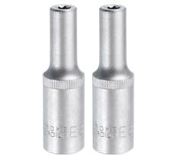 QUARKZMAN 2Pcs Douille E-Torx 1/2" Drive E8 6 Points Douille Spline Externe | Douille Profonde Torx Externe, Cr-V Acier, Douille Femelle Torque Star, pour Auto Repairs Home Maintenance