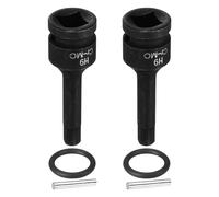 QUARKZMAN 2pcs Douille Hexagonale À Choc 1/2" 9mm Métrique Acier CR-MO 6 Points Avec Goupille Pour Adaptateur De Perceuse