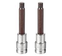QUARKZMAN 2Pcs Douille Hexagonale À Embase 1/2" H8 Acier S2 Longue Tige De Tournevis Hexagonale Adaptateur De Douille En Acier CR-V Pour D'Écrous Hexagonaux Et Boulons D'Axe Auto Et