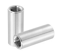 QUARKZMAN 2Pcs Ecrous D'accouplement Ronds M14x2x50mm, Connecteur En Acier Inoxydable, Fixations Ecrous Matériel Barre 20mm OD pour Tige Filetée, Fixations Industrielles Construction, Argent