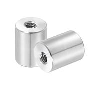 QUARKZMAN 2Pcs Écrous D'Accouplement Ronds M8x1.25x25mm, Connecteur En Acier Inoxydable Écrous De Fixation Matériel De Tige Écrous 20mm OD Pour Tige Filetée, Argent