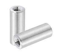 QUARKZMAN 2Pcs Écrous D'Accouplement Ronds M8x1.25x40mm, Connecteur En Acier Inoxydable, Écrous De Fixation Pour Tige Filetée, Quincaillerie Industrielle, Diamètre Extérieur 16mm, Argenté