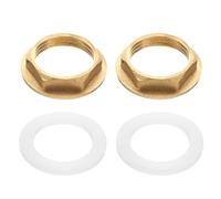 QUARKZMAN 2Pcs Écrous De Serrage En Laiton Pour Raccord De Tuyau, 1 Pouce BSP Femelle Hex Écrou De Serrage, Bride À Trou Unique Pour Robinet Écrou De Serrage Avec Joint En Silicone