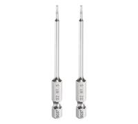 QUARKZMAN 2Pcs Embout À Tête Hexagonale Plate 1.5mm (H1.5) Embout 1/4" Tige Hexagonale 75mm (3") Long Magnétique Professionnel Acier S2 Métrique Embout Hexagonal Tournevis Foret Clé