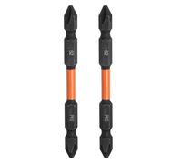 QUARKZMAN 2Pcs Embouts de Tournevis Cruciformes Impact Tough Phillips 6.35mm PH2 1/4" Tige Hexagonale 85mm Longueur Acier S2 Double Extrémité Magnétique Croix pour Visseuse à Chocs