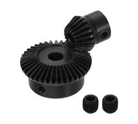 QUARKZMAN 2Pcs Ensemble D'Engrenages Coniques Biseautés, 1 Module 1:2 (20T/40T) Engrenage Conique En Acier Trempé, Engrenages De Moteur À Angle De 90 Degrés, (Trou D'Arbre 5mm/8mm)