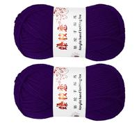 QUARKZMAN 2PCS Fil À Crocheter,Deep Purple 4 Ply Acrylic Yarn 100g Sport Weight Yarns Bulk Doux Et Duveteux Fil Pour Tricoter DIY Crochet Artisanat Couvertures Cadeau,197 Yards