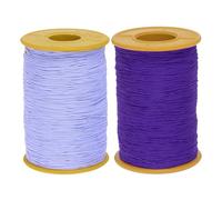 QUARKZMAN 2Pcs Fil Élastique pour Couture 500 Mètres 0,5 mm d'Épaisseur Latex Couture Artisanale Fil à Coudre pour Couture à Main, Rassemblement, Broderie, Violet Clair & Violet Foncé